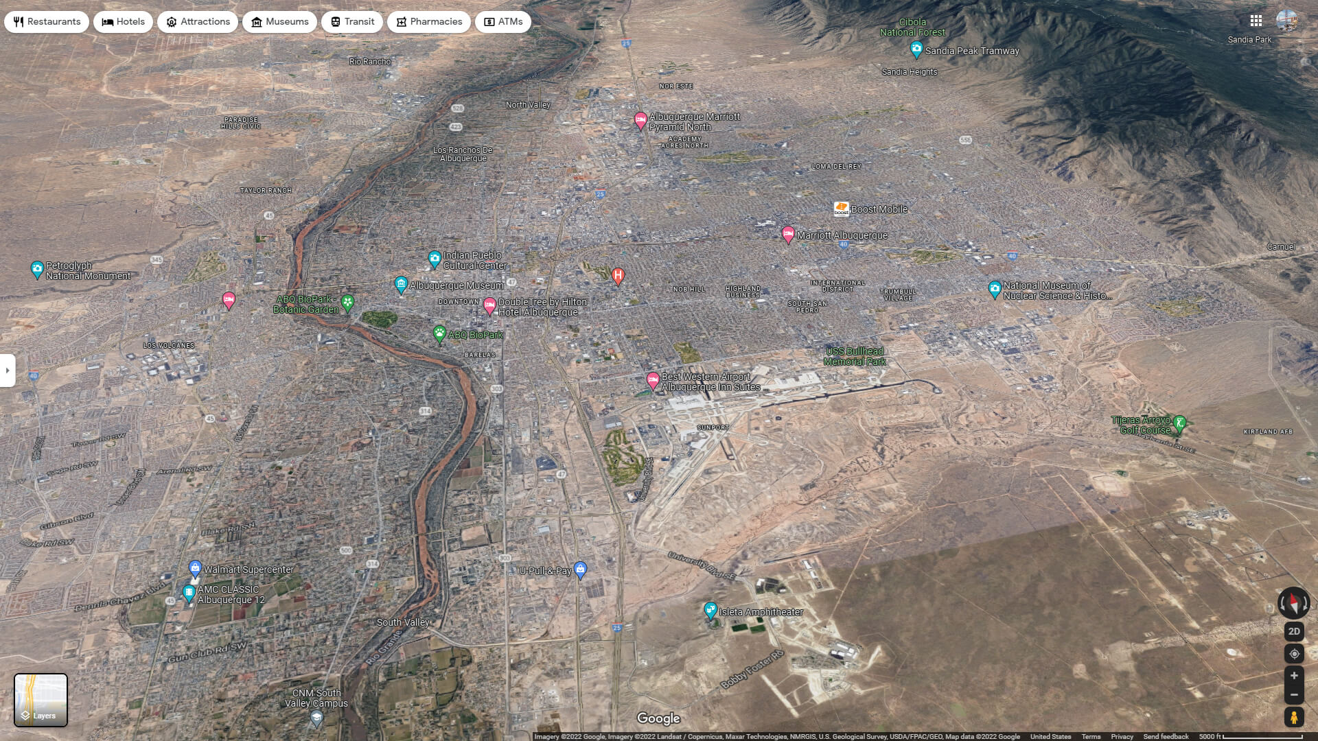 Albuquerque Aerial Map New Mexico